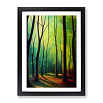 A Forest Adventure Framed Print for Living Room Bedroom Home Office Décor, Wall Art Picture Ready to Hang, Black A4 Frame (34 x 25 cm)