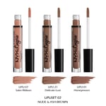 1 NYX Lip Lingerie Liquid Lipstick - 3 Piece Set "LIPLISET02 - Nude & Ash brown"
