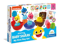 CLEMENTONI 17426 SOFT CLEMMY SHARK MY FIRST PLAY SET FOR BABIES AND TODDLERS, AGES 10-36 MONTHS PLUS