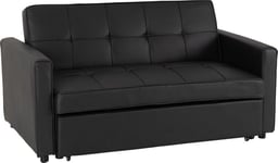Black Faux Leather Sofa Bed W162.5m x D97cm x H90cm TORI