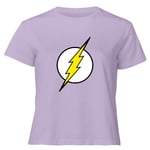 Justice League Flash Logo Women's Cropped T-Shirt - Lilac - M - Lilac