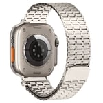 Apple Watch 9/8/7/6/5/4/3/2/1/SE - 45/44/42mm / Watch Ultra / Ultra 2 - Magnetisk urrem i rustfrit stål - Starlight