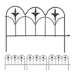 relaxdays Bordure de Jardin à Planter, 4 éléments de clôture, HxL : 28,5 x 39 cm, métal, Design Vintage, Robuste, Noir
