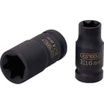 Torx-E kort skalm - KS TOOLS - 1/2" - Fosfatstål - Standarder DIN 3121/ISO 1174