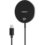 FoneKit WP-15Q2 - trådlös Qi2-laddningsplatta med magnet, svart