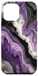 Coque pour iPhone 13 Pro Max Drapeau Asexuality Marble Pride | Art en marbre noir, violet, gris