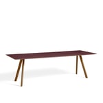 HAY - CPH30 Table 250, WB Lacquered Walnut, Burgundy Linoleum Tabletop - Burgundy - Röd - Matbord - Trä/Syntetiskt
