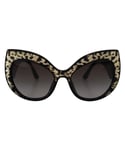 Dolce & Gabbana Womens Sequin Butterfly Polarized Sunglasses - Black/Gold - One Size