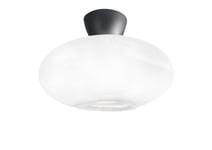 Cup 105 taklampe med glasskuppel 28 cm - Svart/Opal hvit