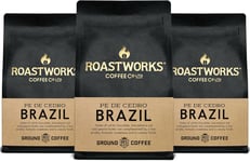 Roastworks Brazil Coffee Ground Pack of 3, 200G – Espresso Ground Coffee Produce