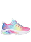 Skechers Girls Rainbow Cruisers Lighted Trainer, Multi, Size 13 Younger