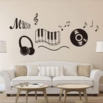 UYEDSR Wall Sticker Music CD Piano Wall Sticker Home Decoration Removable Music Notes Wall Decal Vinyl Music Lover Wall Art Murals Poster 56x110cm