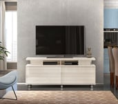 Wide Screen TV Cabinet Television Stand Unit Glossy White with Sliding Door