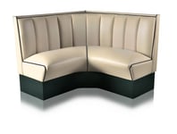 Diner booth - retro soffa 120 cm hörna (Modell: MÖRKRÖD/VIT)