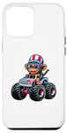 Coque pour iPhone 13 Pro Max Patriotic Monkey 4 juillet Monster Truck American
