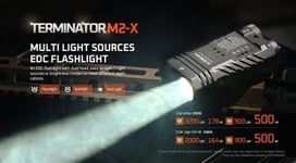 Acebeam Terminator M2-X With RGB Nichia 519 A 5000K 2000 lumen