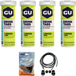 GU Energy Hydration Drink Tabs - 4 Tubes of Electrolyte Tablets - 12 Tablets per