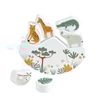 Bébé Douceur, Jeu d'Equilibre en Bois 15 x 2 x H14 cm Animaux Savane