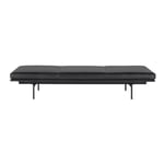 Muuto - Outline Daybed / Black Base Refine Leather Black - Dagbäddar