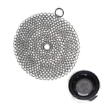 Sufang Cast Iron Cleaner Stainless Steel Chainmail Scrubber for Cast Iron Pan Pot Dutch Ovens Skillet Grill Cleaning (Round)