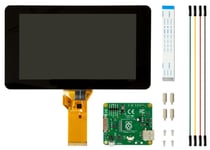 Raspberry Pi 7" LCD-kosketusnäyttö, kapasitiivinen, 10 pistettä, musta