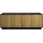 Line Burned Walnut Skänk Med 4 Dörrar, Svart