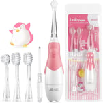 SG513 Baby Electric Toothbrush Age 0-3 Years Toddler Battery Toothbrushes with 4