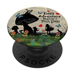Every Adventure Requires a First Step - Alice In Wonderland PopSockets PopGrip - Support et Grip pour Smartphone/Tablette avec un Top Interchangeable