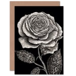 Single Rose Bloom Spectacular Birthday Valentines Day Blank Greeting Card