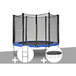 Kit trampoline Jardideco Atlas ø 2,44 m Bleu + Echelle + Bâche de protection
