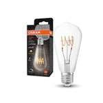 OSRAM Vintage 1906® Classic Edison Fil LED lampe, E27, Clear, 48W, 470lm, 2700K, chaude lumière blanche, dimmable, nouveau, filament ultra-mince, longue durée de vie