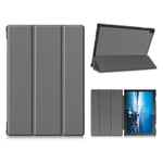 Lenovo Tab M10 FHD REL tri-fold läderfodral - Grå Silvergrå