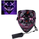 LED Halloween Masker Skrämmande ljusmask med EL Wire Light Purge Cosplay Mask för Festival Cosplay Costume [276]