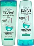 L'Oreal Elvive Extraordinary Clay Rebalancing Shampoo (400ml) & Conditioner (30