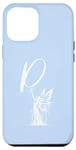 Coque pour iPhone 14 Pro Max Monogramme bleu élégant Initiale P Fairy Silhouette Fantasy