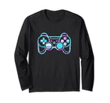 Colorful Gamer Controller Design Video Game Lover Design Long Sleeve T-Shirt