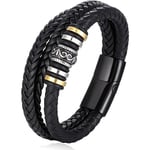 Läderarmband för män, till min son, mammas armband, sonsons mormors armband - mamma till min sons armband, läderflätat armband