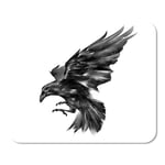 Gothic Raven on Crow Ink Paint Beautiful Flying Tatoo Home School Game Player Computer Worker MouseMat Mouse Padch