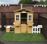 Wooden Kids Playhouse Outdoor Wendy Tree House Garden Bench Cottage Playcentre
