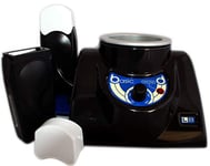 EpilWax - Grande Cuve Chauffe Cire pour Pot 800 ml Épilation Professionnelle + 2 X Chauffe Cire Compatible avec Cire Roll-On 100 ml - Facile à Utiliser et Ergonomique - Noir