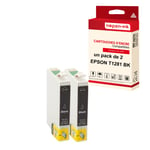 NOPAN-INK - x2 Cartouches compatibles pour EPSON T1281 XL T1281XL Noir (Renard) pour Epson Stylus Office BX 305 F BX 305 FW Stylus SX 125 130 230 235