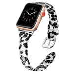Apple Watch Series 5 40mm leopard genuine leather watch band - Grey