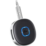 Bluetooth 3.5 mm AUX-adapter för bil, Mini Bluetooth 5.3-mottagare för hemmastereo/högtalare, handsfree-samtal, dubbelanslutning, 16 timmars speltid