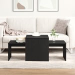 Nest av bord Svart Ek 100x48x40 cm Ingenjörsträ