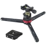 Haoge HTP-01 Table Top Tabletop Desktop Tripod with Low Profile BallHead Ball Head and Quick Release Plate for Camcorder Digital Camera Low Angle Shot Macro Photography Max load 6.8kg 15lb