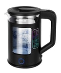 Electric Kettle, 1.7 Litre, 3000W Fast Boil Glass Electric Tea Kettle, Cordless BPA-Free Hot Water Boiler with Auto Shut-Off and Boil-Dry Protection, LED Lights, Keep Warm Function, Black