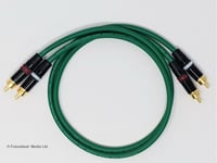 Van Damme Pro Grade RCA Phono Cable Silver Plated Pure OFC Green 05m