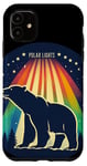 Coque pour iPhone 11 Ours cool avec lumières polaires pour les amateurs de belles couleurs