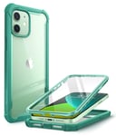 i-Blason Ares Series for iPhone 12 Mini 5G 5.4 inch (2020 Release), Rugged Clear Bumper Case With Built-in Screen Protector (MintGreen)