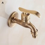 Faucet Carved Wall Mount Zinc Alloy Antique Bronze Bibcock Decorative Outdoor Garden Faucet Washing Machine Faucet Small Tap-White